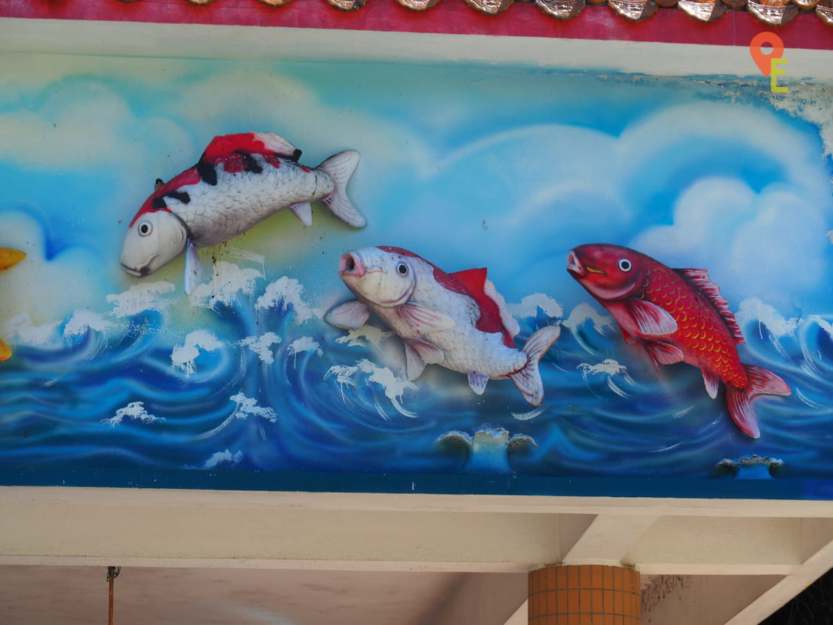 3D Koi Fish Painted At The Top Of Nam Thean Tong Temple