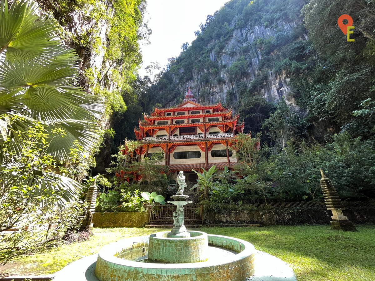 Red Pagoda Behind Sam Poh Tong Temple In Ipoh
