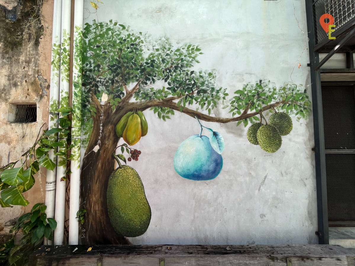 Street Art Of A Multi Fruit Tree In Ipoh