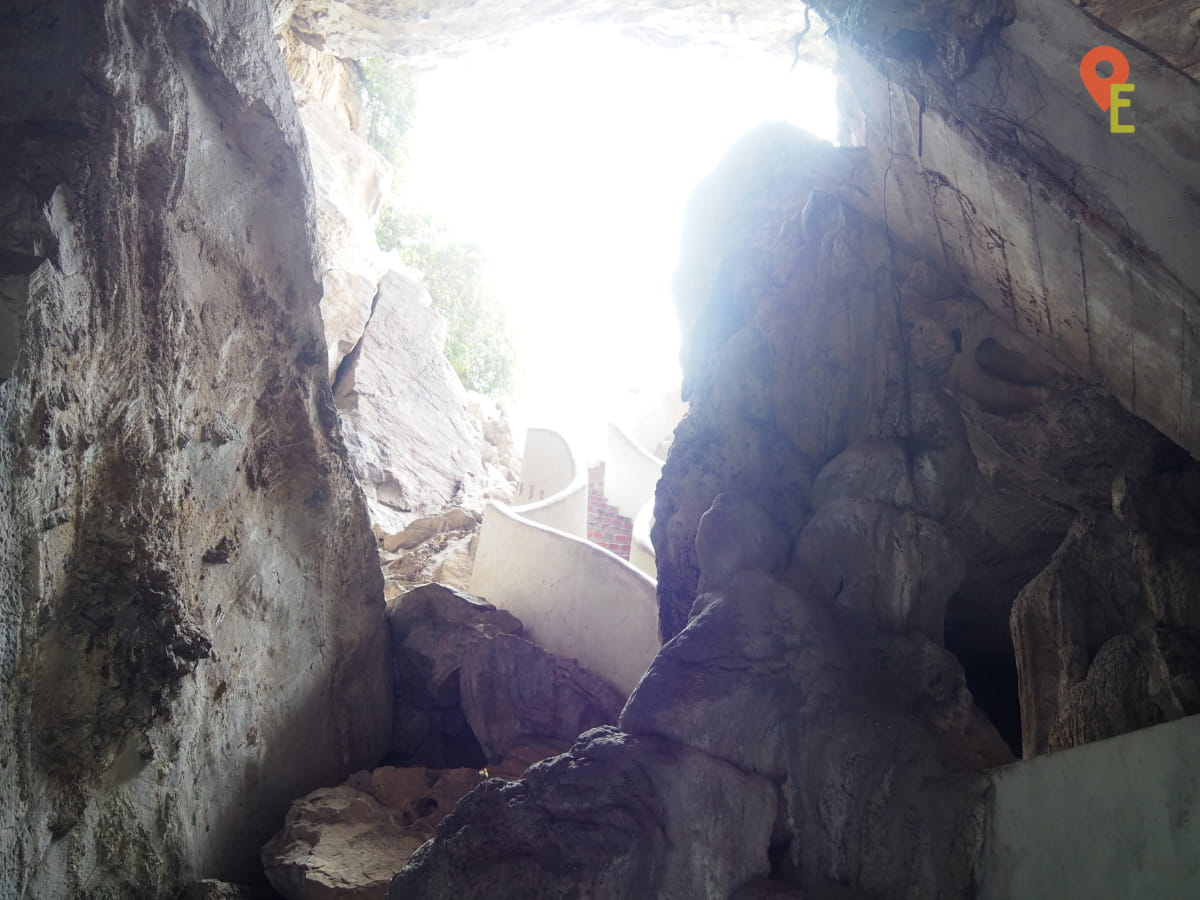 The Stairs Leading Out Of Perak Cave Temple And Into The Hillside